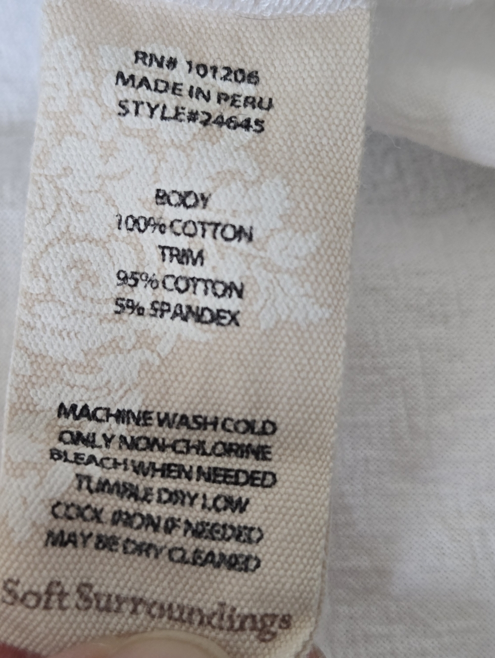 Soft Surroundings White Taos Fitted Top Cap Sleeve Embroidery Medium Cottagecore - Picture 14 of 15